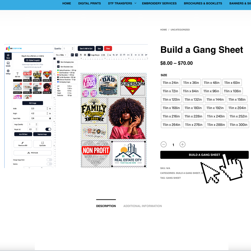 Build a Gang Sheet