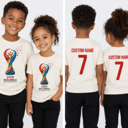 2026 FIFA World Cup Trophy Custom T-shirt with Personalized Name and Number -- Free Shipping