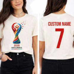 2026 FIFA World Cup Trophy Custom T-shirt with Personalized Name and Number -- Free Shipping